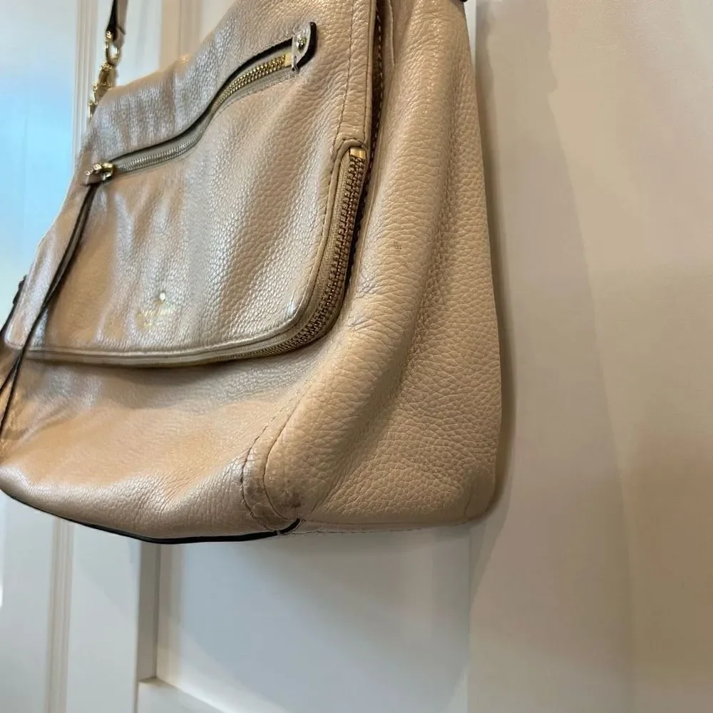 Kate Spade Cobble Hill Small Leather Toddy Satchel Purse Bag Crossbody Cream